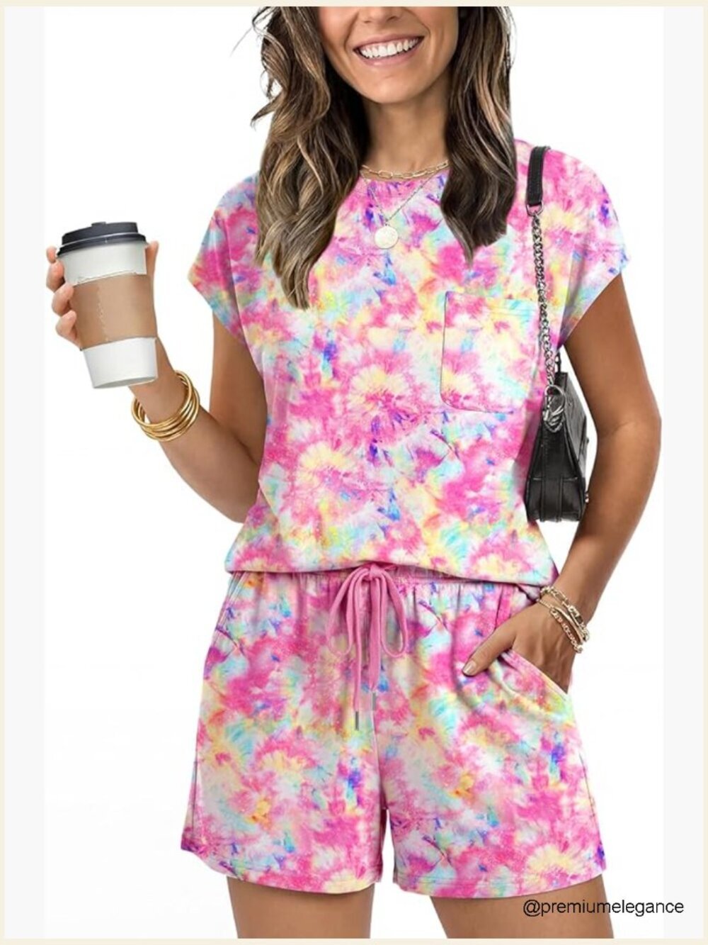 Two Piece Shorts Set Lounge Top Cap Sleeve Athletic Outfit